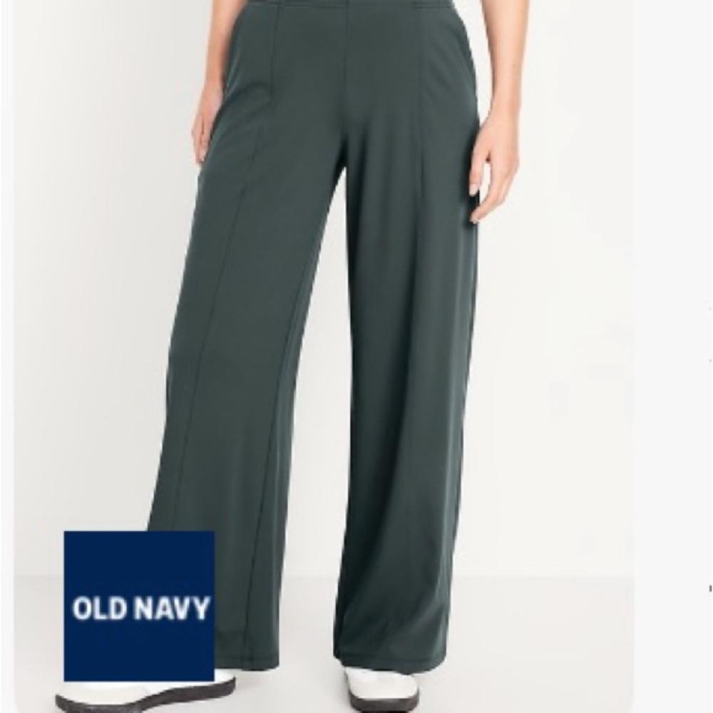 Old Navy Women's Dark Green Wide-Leg Pants